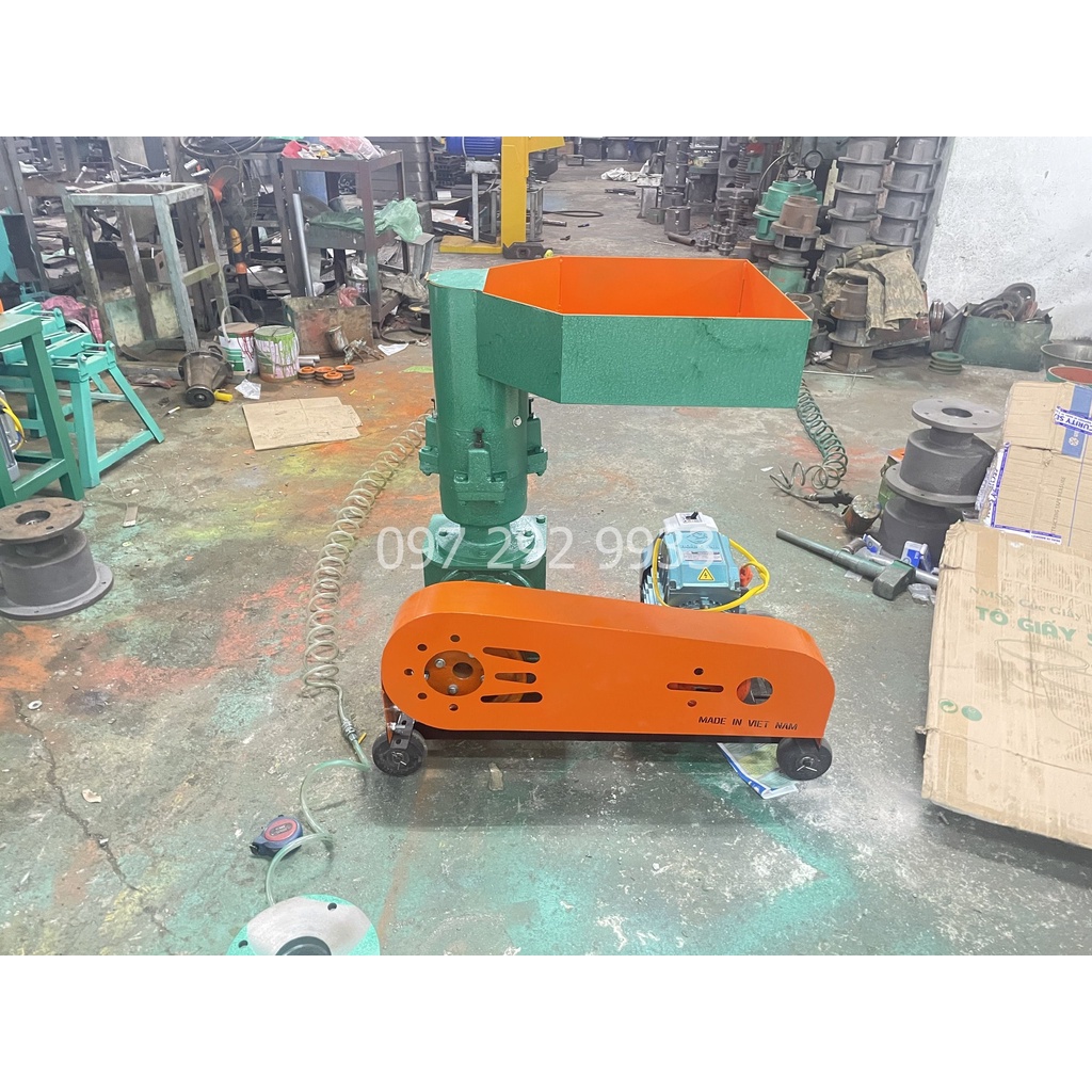 Máy ép cám viên s160 curoa phiên bản phễu ngang