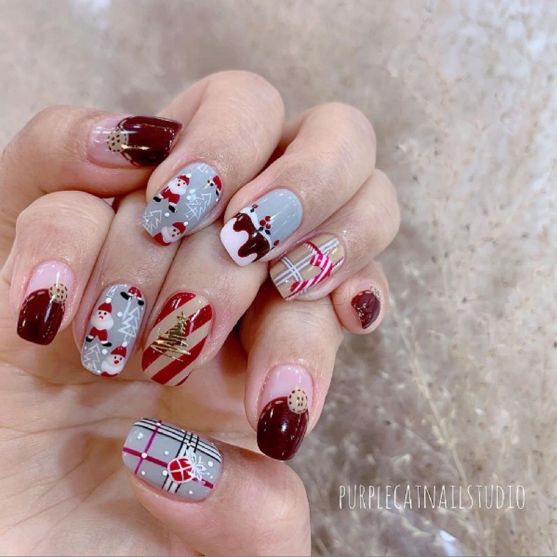 Nhãn Dán Móng Tay Họa Tiết Hoạt Hình Giáng Sinh