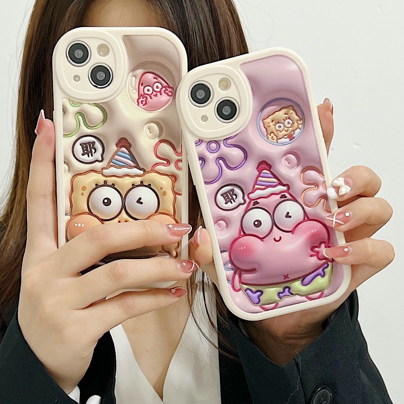 Casing Samsung Galaxy A12 A13 A23 A73 A72 A53 A33 A52 A52S A11 A31 A70 A20 A30 A10S M11 M12 A22 LTE M22 M23 M32 M31 A32 A50 A50S A30S A03S A02S A21S A51 A71 4G 5G Cute Cartoon Visual 3D SpongeBob SquarePants Patrick Star Soft Phone Case XPN 39