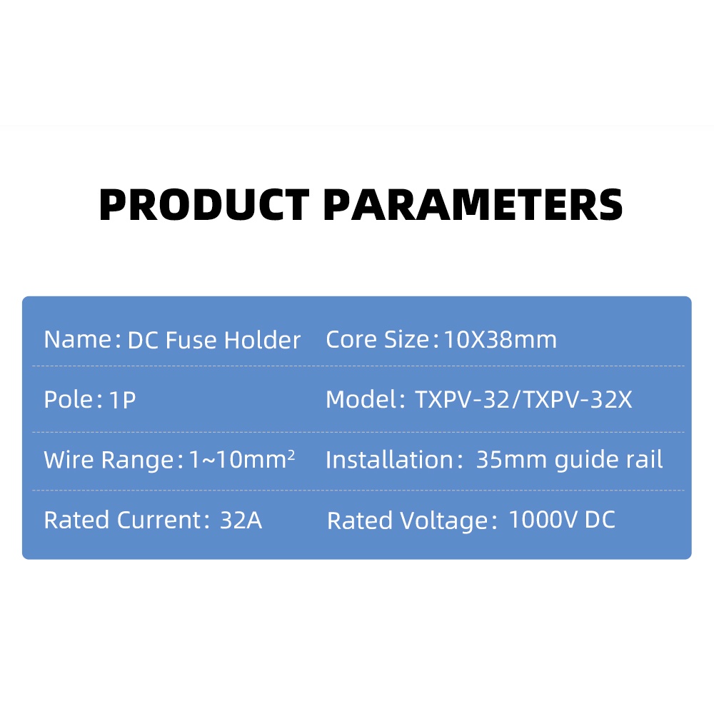 Giá Đỡ Cầu Chì Năng Lượng Mặt Trời DC 1000V PV 6A 10A 15A 20A 25A 30A DC