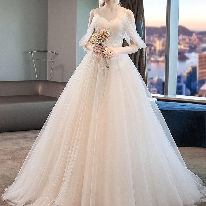 ⭐Hàng Có Sẵn Bán Chạy⭐Đặc Biệt Đầm Cưới Phối Ren Hở Vai Phong Cách Mori Ôm Dáng Phong Cách Mới 2022 Dành Cho Cô Dâu