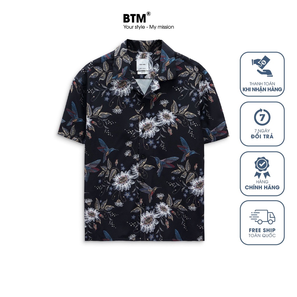 Sơ mi pizama BTM họa tiết hoa lá - 4.126 - BENTINO
