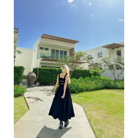 Smocking Long Dress - Đầm hở lưng dáng dài Remmus cho nữ