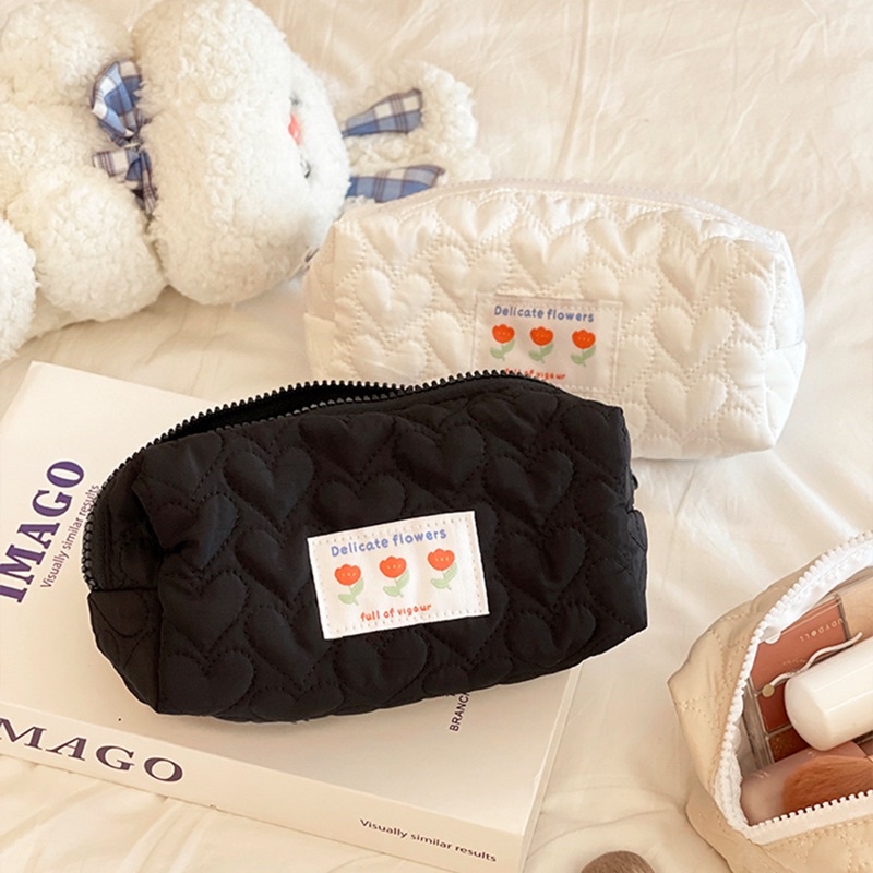 Hộp bút vải màu đen siêu to hoạ tiết dễ thương