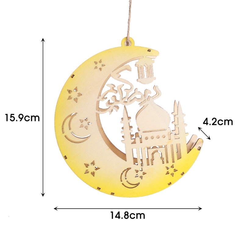 Đèn LED Hình Ngôi Sao / Mặt Trăng 2023 Eid Al-Fitr Rỗng Treo Trang Trí Lễ Hội Ramadan
