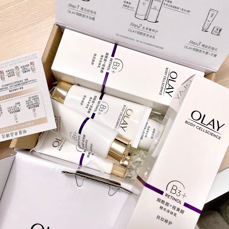 Set Sữa Dưỡng Thể OLAY B3+Retinol Trắng sáng ngừa lão hoá da body HÀNG CÓ SẴN