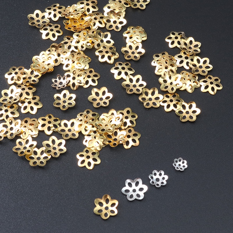 Set 100 Hạt Kim Loại Hình Hoa Dùng Để Làm Đồ Trang Sức Thủ Công