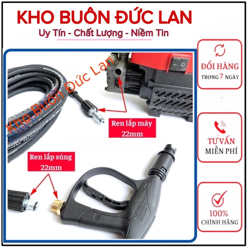 Dây Rửa Xe Gia Đình Lõi Thép Cao Cấp Chịu Áp Lực Cao 10Mét - 15Mét - 20Mét