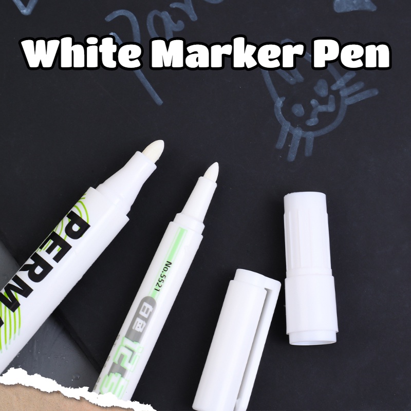 Bút Lông Đánh Dấu Thân Thiện Với Môi Trường Màu Trắng Ngòi 1.0 / 3.0mm Dùng Để Vẽ Tranh Lên Lốp Xe DIY