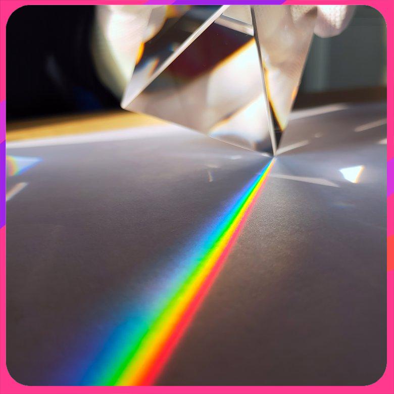 PK Crystal Pyramid Optical Glass Rainbow Prism Rectangular Polyhedral Pyramid