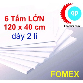 6 tấm fomex dày 2 li, kích thước 120x40cm - tấm làm nội thất, mô hình kiến trúc, tàu thuyền