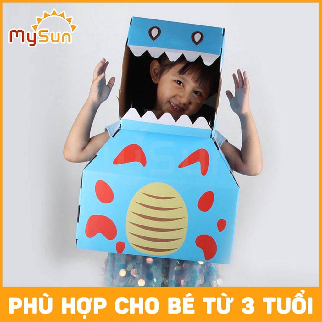 Đồ chơi lắp ráp, ghép khủng long cho bé hóa trang bằng bìa carton cứng MySun