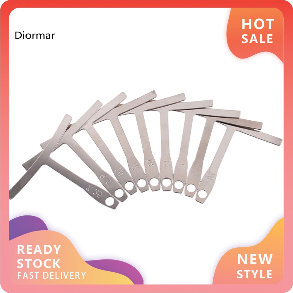 Set 9 Dụng Cụ Đo Độ Dày Dây Đàn Guitar Bằng Thép Không Gỉ