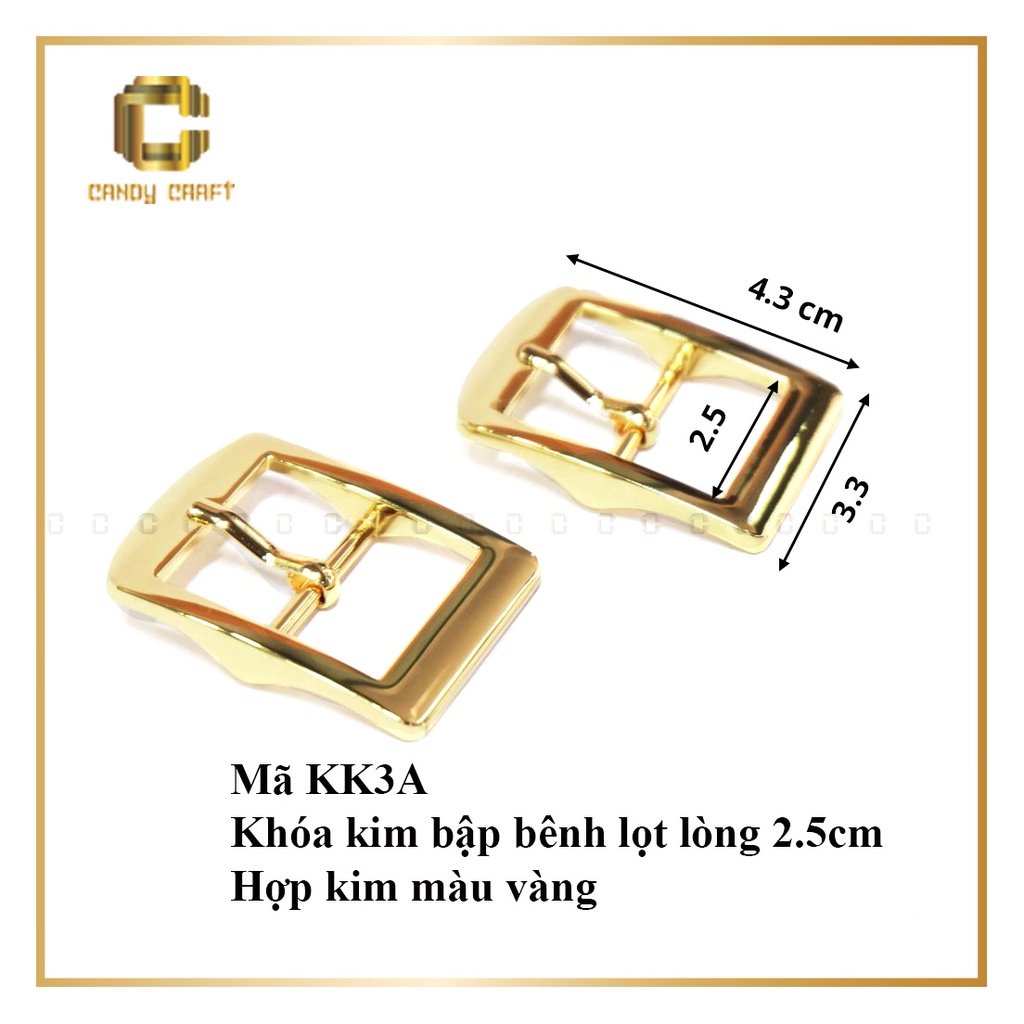 Khóa kim màu Vàng - phụ kiện làm túi xách