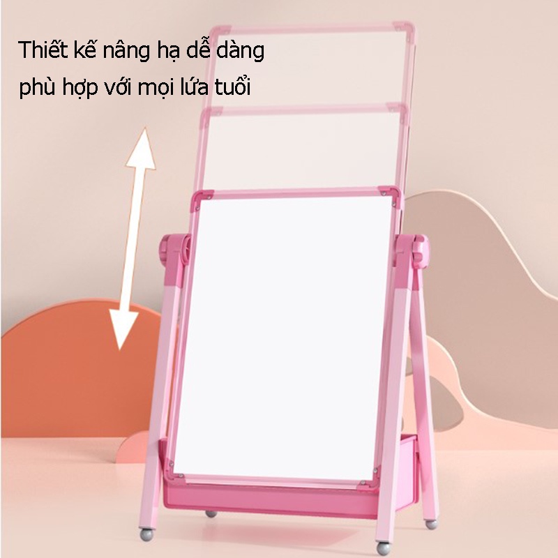 Bảng vẽ trẻ em hai mặt có từ tính, xoá dễ dàng, không bám bụi cho bé