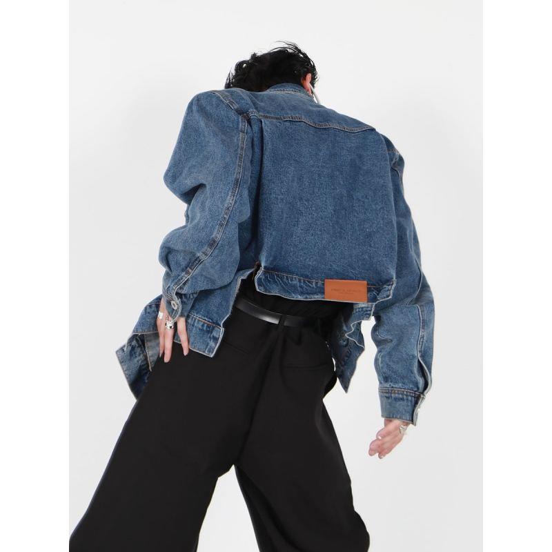 Áo Khoác Denim Cao Cấp Phong Cách Punk Cá Tính Cho Nam