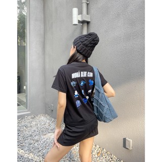 Áo phông baby tee MONÁ - BLUE ĐEN