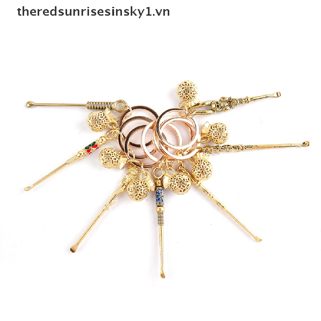 1 Dụng Cụ Lấy Ráy Tai Bằng Đồng Thau Có Móc Khóa