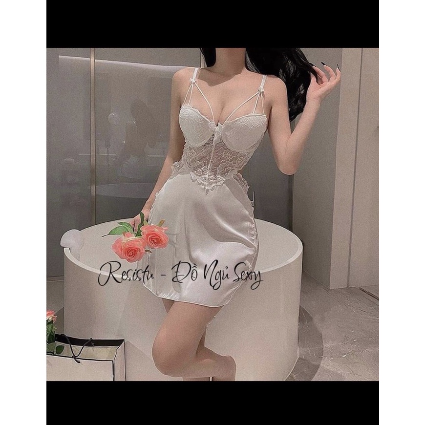 (M. 138) Váy ngủ sexy lụa có gọng và đệm ngực cao cấp Đầm mặc nhà gợi cảm quyến rũ | BigBuy360 - bigbuy360.vn