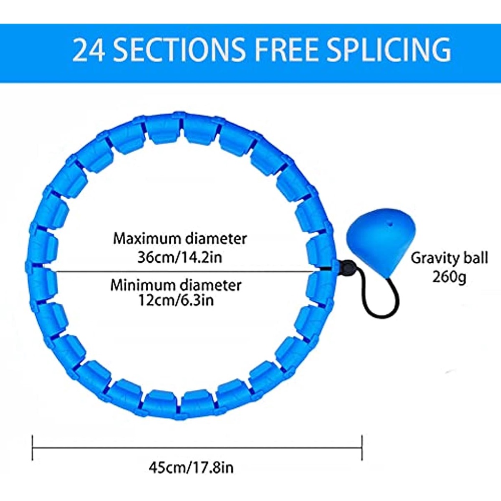 Vòng Lắc Hula Thông Minh 24 Đoạn 2 Trong 1 Có Thể Điều Chỉnh Xoay 360 Độ Tiện Dụng