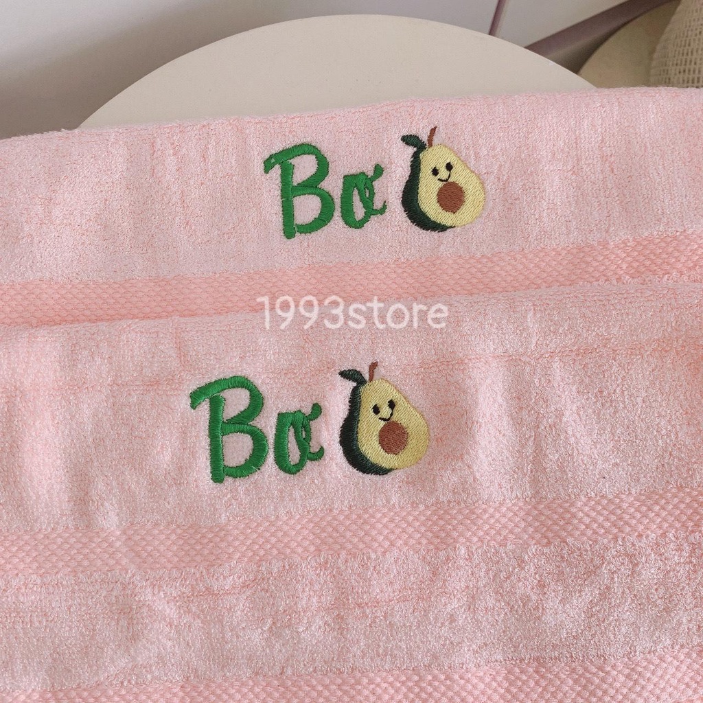 Khăn thêu tên kèm sticker theo yêu cầu xinh xắn đáng yêu size 35x75cm thích hợp cho bé mầm non đi học