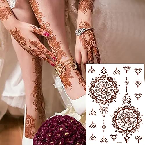 Hanna Hình Xăm Dán Bán Vĩnh Viễn Cô Dâu Ả Rập Màu Nâu Đỏ Chống Thấm Nước Phối Ren Cho Nữ Sử Dụng Trong Tiệc