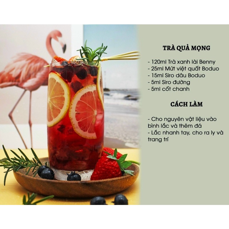 SIRO BODUO NHIỀU VỊ kèm công thức chai 2 lít