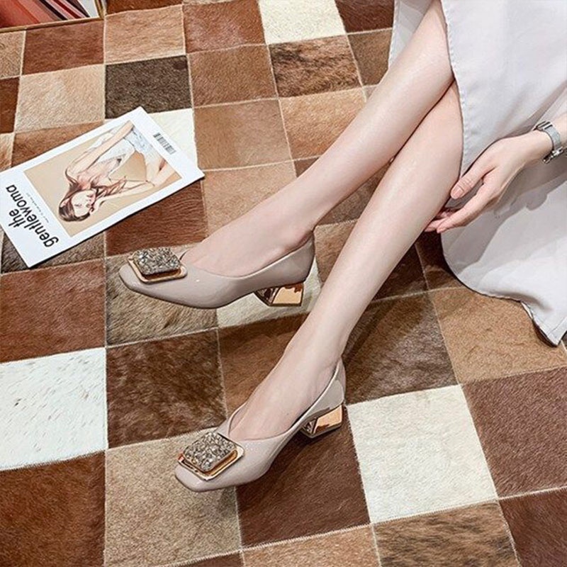 Giày Cao Gót 3-5cm Đế Mềm Êm Chân Thời Trang Phong Cách Hàn Quốc Cho Nữ