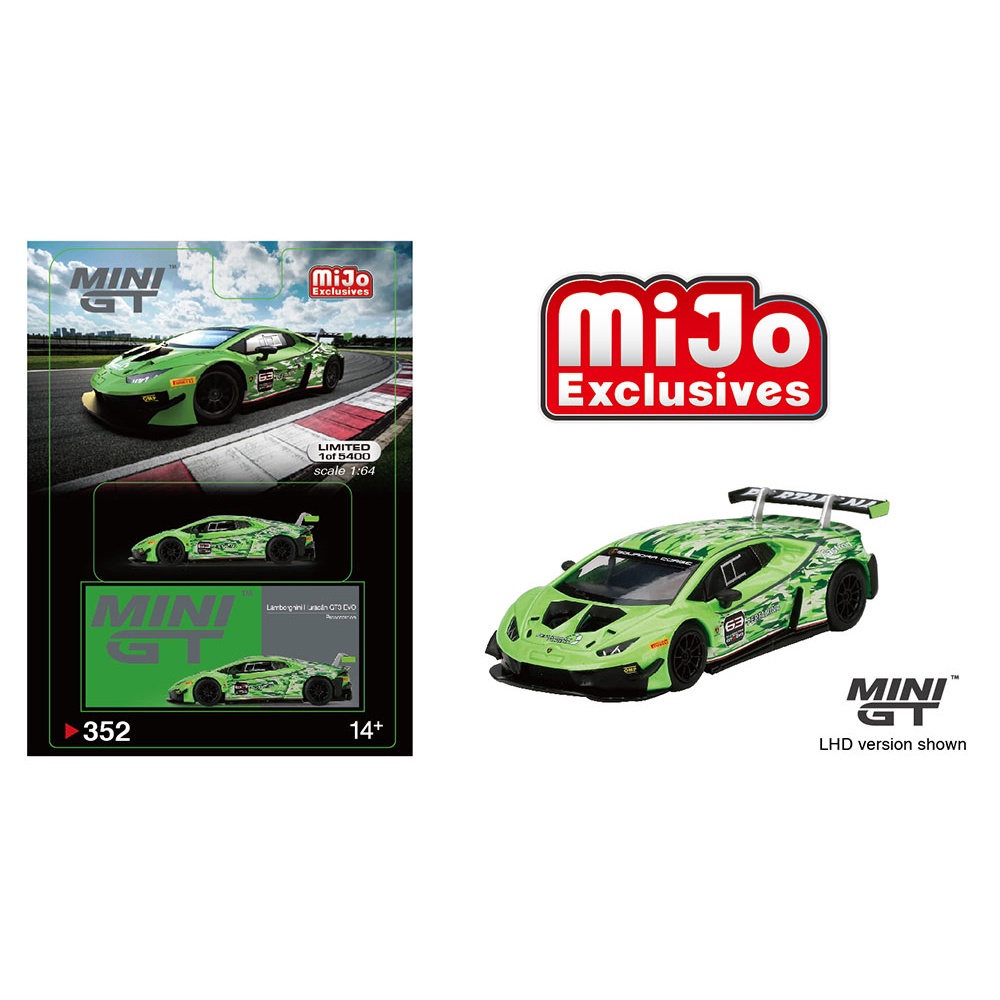 Mô Hình Xe MiniGT 352 Lamborghini Huracán GT3 EVO Presentation (Ver. US Card)
