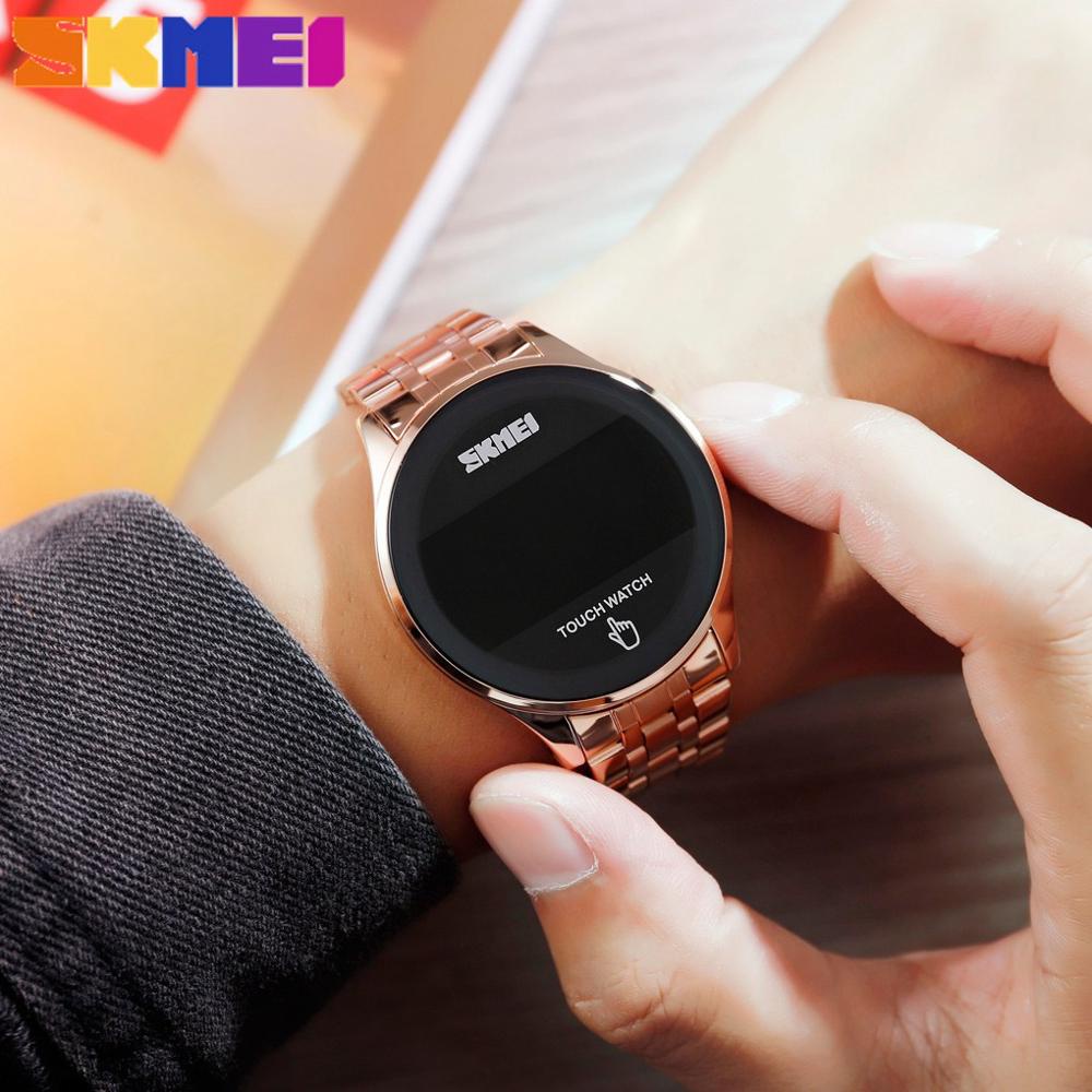 Đồng Hồ Điện Tử SKMEI 1579 Màn Hình Cảm Ứng Đèn LED 30M Dây Thép Không Gỉ Chống Thấm Nước Cho Nam