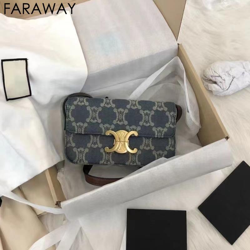 Túi Đeo Chéo denim Mẫu Mới 2022 Phong Cách retro Thời Trang Cho Nữ