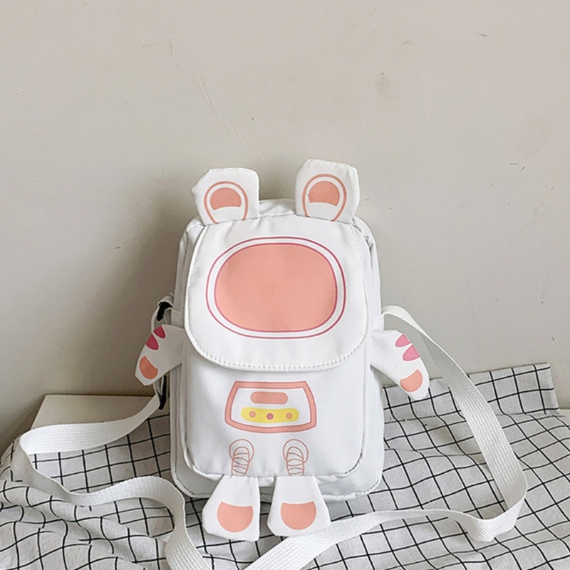 Túi Đeo Chéo Vai Vải Canvas Họa Tiết Hoạt Hình Dành Cho Nữ