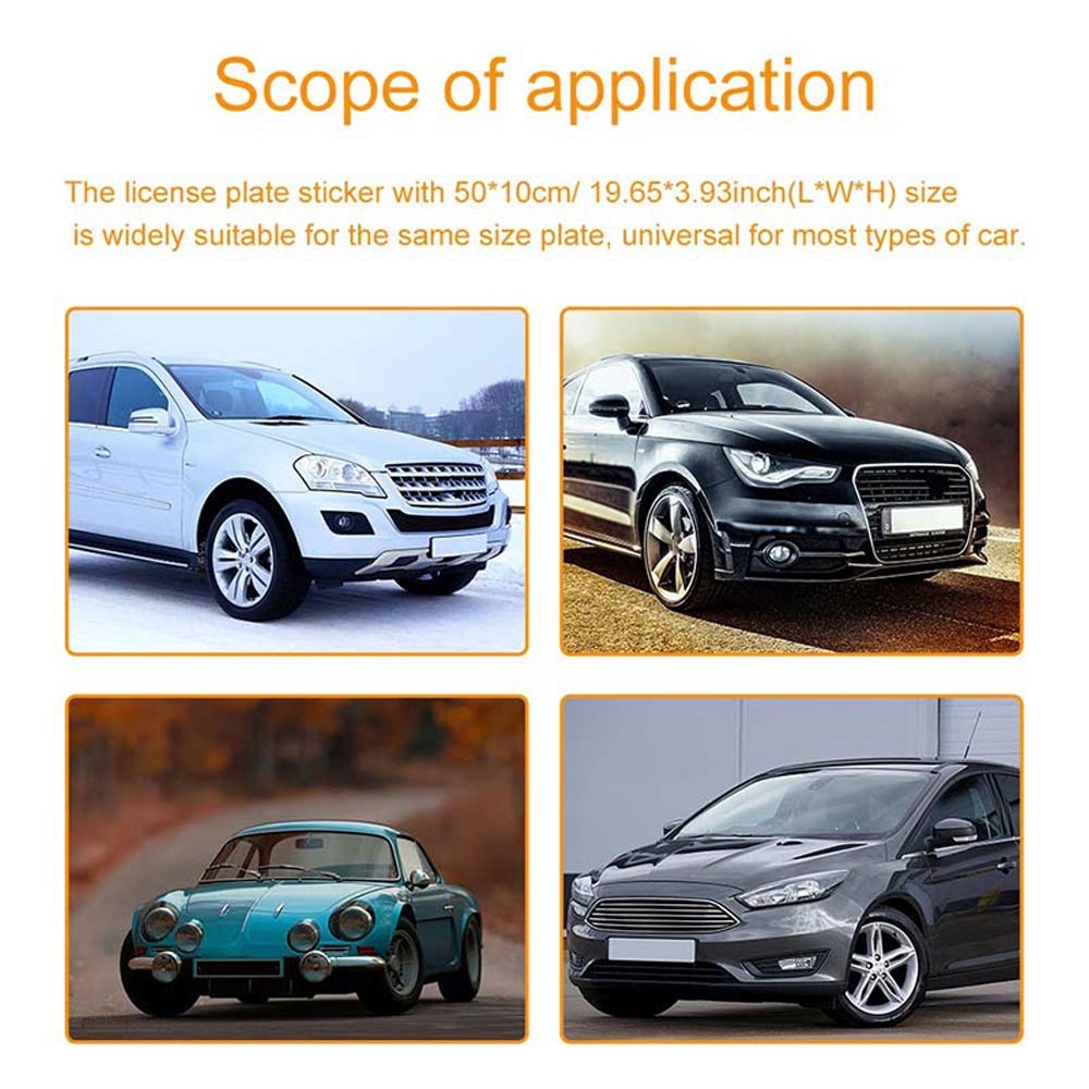 Bộ 2 Giá Đỡ Biển Số Xe Hơi / Xe SUV Không Khung Màu Đen Chống Thời Tiết