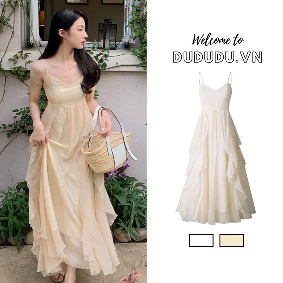 Set đầm maxi và áo khoác cardigan mỏng thời trang mặc đi biển, bộ váy voan dáng dài kèm áo croptop khoác ngoài tiểu thư, điệu đà, siêu hot trong mùa hè này dành cho nữ