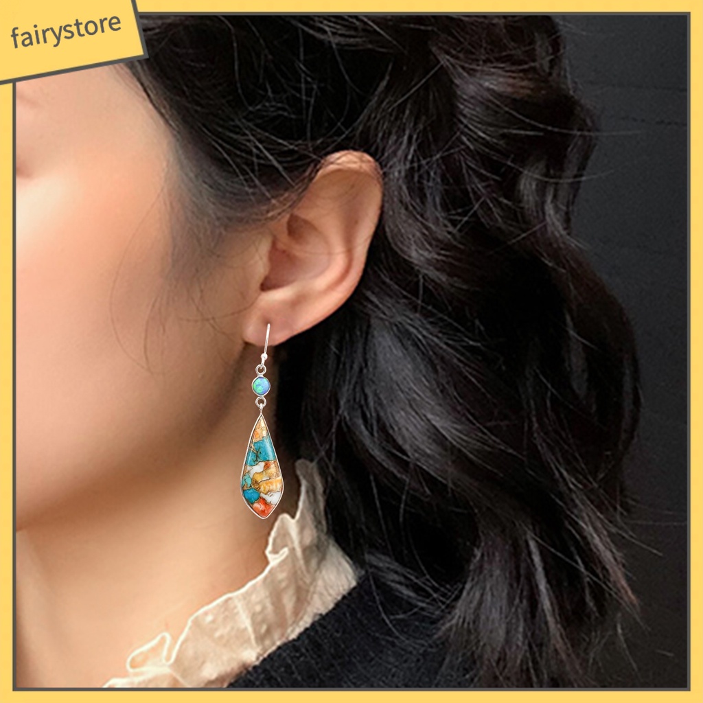 1 Đôi Bông Tai Dáng Dài Bằng Kim Loại Phong Cách Retro Thời Trang Dành Cho Nữ [Fairy1] 1 Cặp