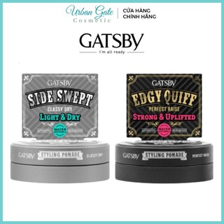 Sáp wax tóc GATSBY Styling Pomade Dry 75g ( Xám - Đen) - Hũ wax tóc
