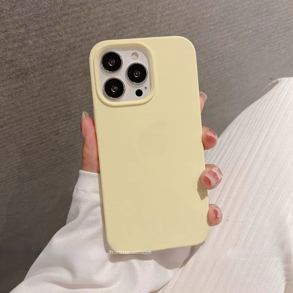 Ốp Điện Thoại Silicon Màu Trơn Thời Trang Cho IPhone 14 Pro MAX 12 13 Pro MAX