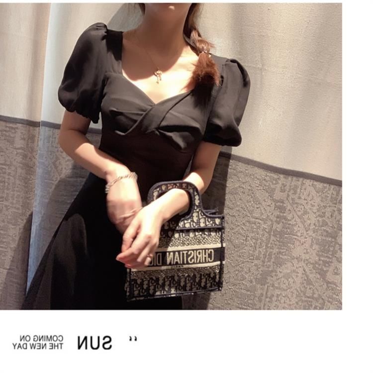 Đầm Dáng Dài Thiết Kế Mới Xinh Xắn Thời Trang Mùa Hè Theo Phong Cách Pháp Cho Nữ