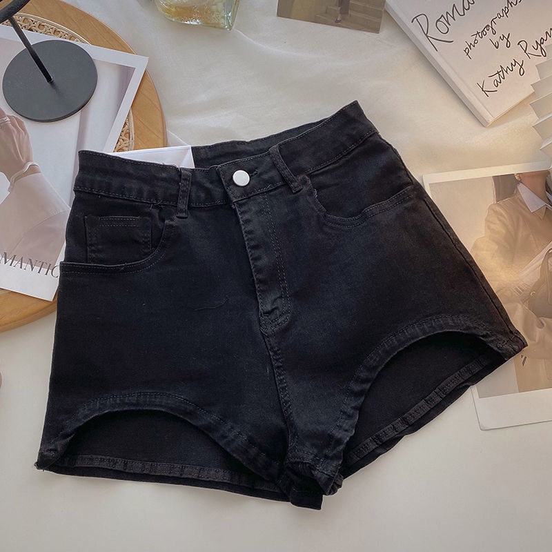 COZOK Quần Short denim Lưng Cao Dáng Ôm Đơn Giản Hợp Thời Trang