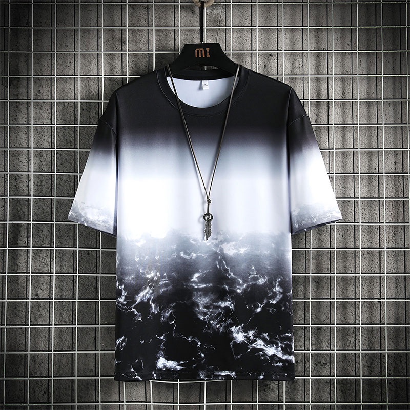 Áo Thun Tay Ngắn Chất Liệu Lụa Lạnh Thoáng Khí In Họa Tiết Độc Đáo Thời Trang Mùa Hè Mới Cho Nam