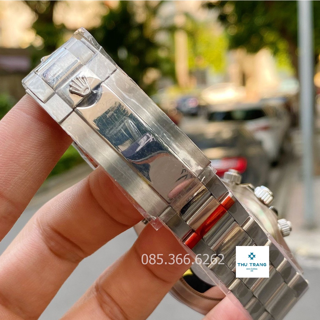 Đồng hồ nam Đồng hồ cơ Rolex mặt xám viền thép trắng size 40-41mm