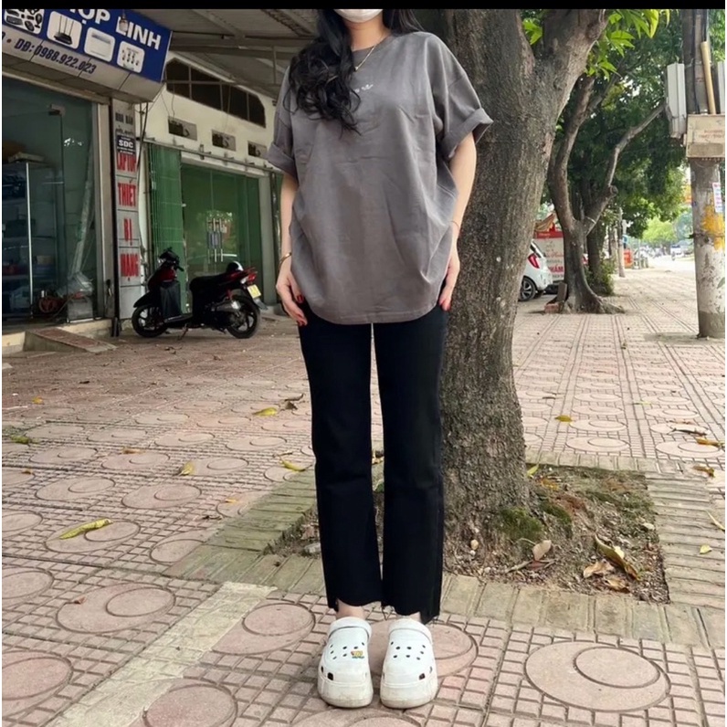Quần Jeans Ống Đứng Nữ Màu Đen BigSize 60kg-98kg_Lai L Ngược, Lưng Siêu Cao, Co Giãn Mạnh