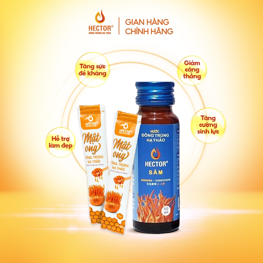 Combo mật ong và nước đông trùng hạ thảo Hector Sâm cải thiện sức khỏe
