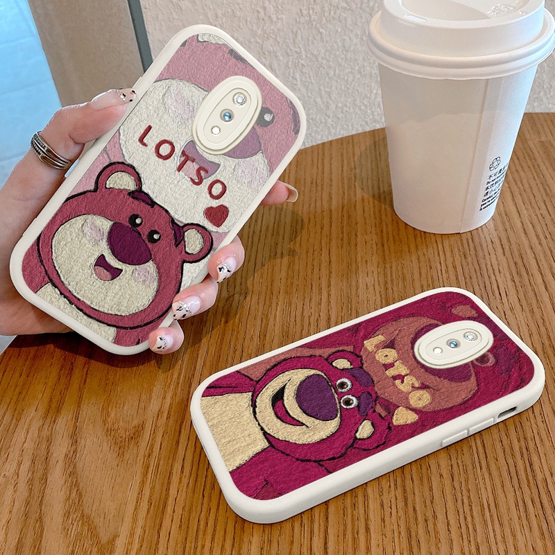 Ốp Điện Thoại Da PU Hình Gấu Dâu Tây Cho Realme X Oppo K3