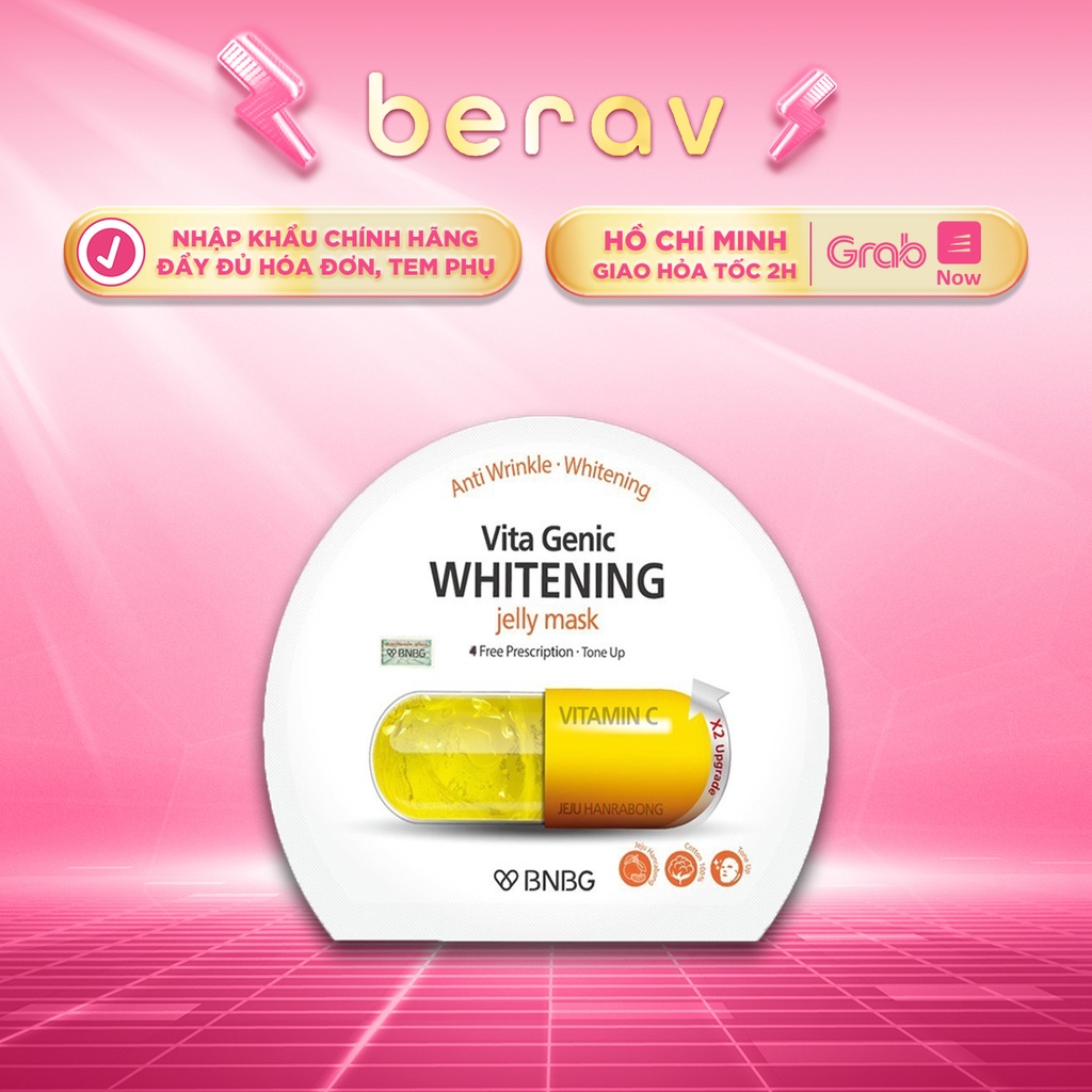 Combo 10 Mặt Nạ BNBG dưỡng da trắng sáng, làm đều màu da Vitamin C Vita Genic Whitening Jelly Mask 30mlx10