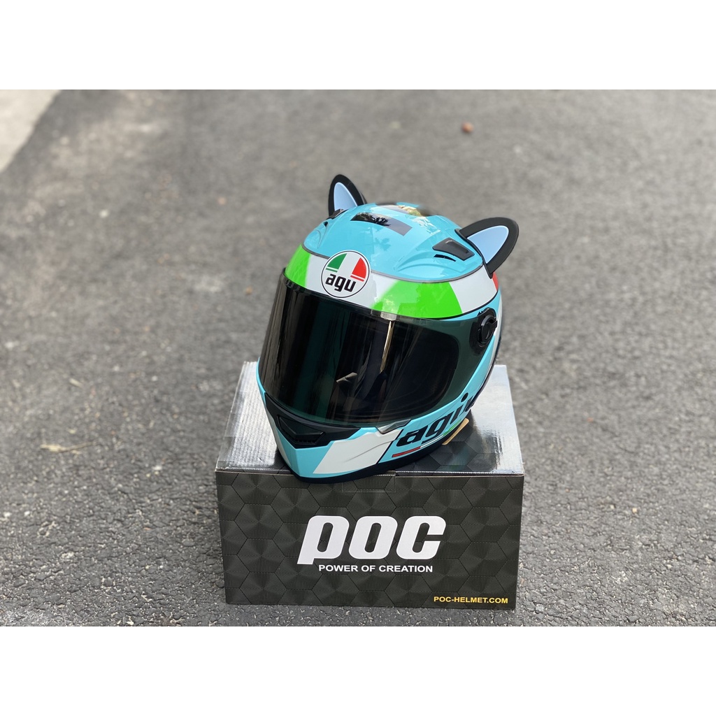 MŨ FULLFACE LEO TAI MÈO CỰC KUTE, kèm túi đựng , HÀNG CHÍNH HÃNG BAO Bh 12 tháng