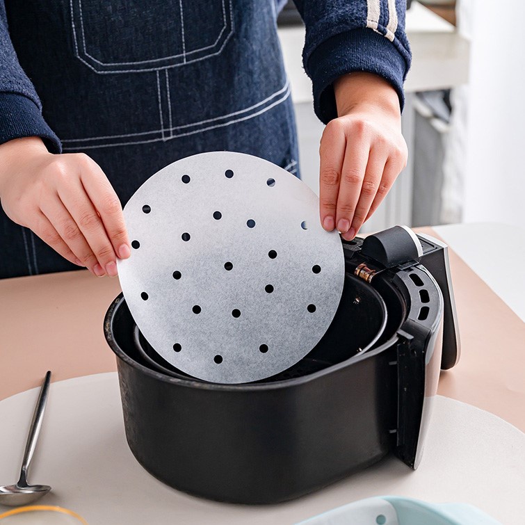 Túi 100 Tờ Giấy Nến Đục Lỗ Thấm Dầu - Lót Nồi Chiên Không Dầu,Xửng Hấp Tiện Lợi