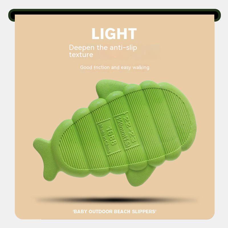 Dép Sandal Chống Trượt Hở Ngón Hình Cá Mập Hoạt Hình Thời Trang Mùa Hè Dành Cho Trẻ Em