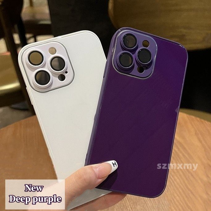 Ốp Điện Thoại Kính Cường Lực Viền Silicon Vuông Chống Sốc Cao Cấp Cho IPhone 14 12 13 Pro Max 14Plus