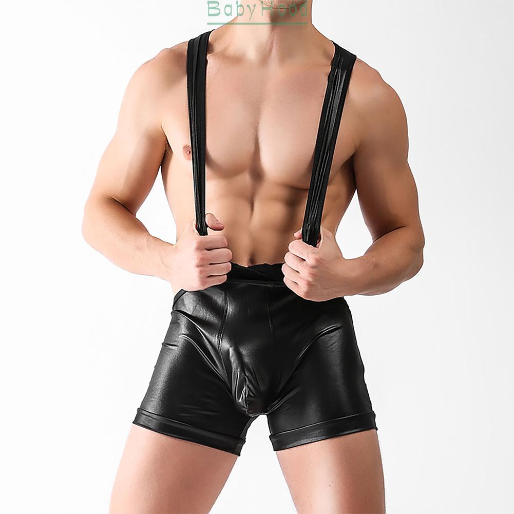 Mens Jumpsuit Sleeveless Underwear Ventilation Wet Look Bodysuit Brand New#BBHOOD